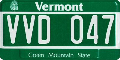 VT license plate VVD047