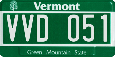 VT license plate VVD051