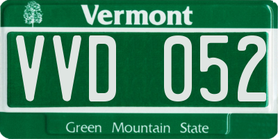 VT license plate VVD052