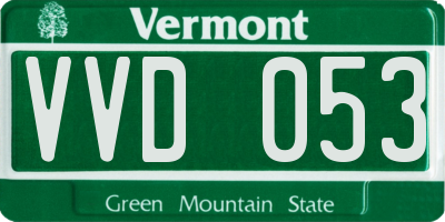 VT license plate VVD053