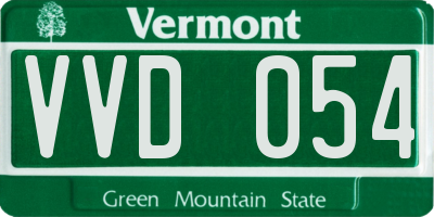 VT license plate VVD054