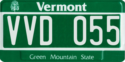 VT license plate VVD055