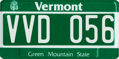 VT license plate VVD056