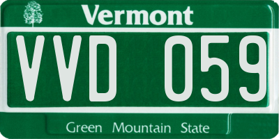 VT license plate VVD059