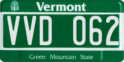 VT license plate VVD062