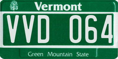 VT license plate VVD064