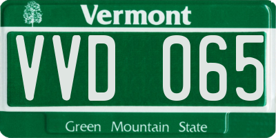 VT license plate VVD065