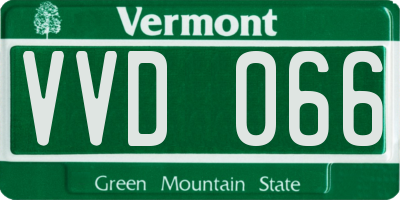 VT license plate VVD066