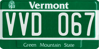 VT license plate VVD067