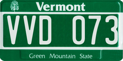 VT license plate VVD073