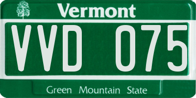 VT license plate VVD075
