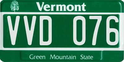 VT license plate VVD076