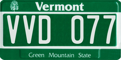 VT license plate VVD077