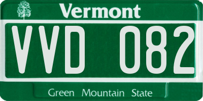 VT license plate VVD082