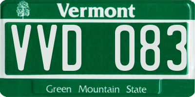 VT license plate VVD083