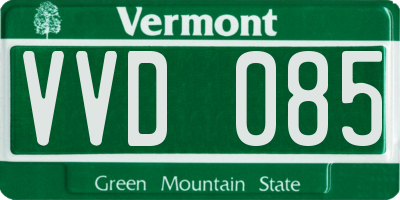 VT license plate VVD085