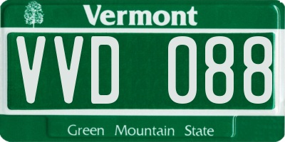 VT license plate VVD088