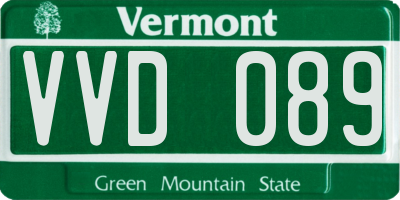 VT license plate VVD089