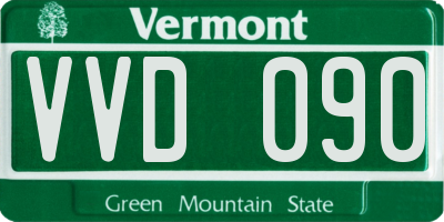 VT license plate VVD090
