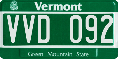 VT license plate VVD092