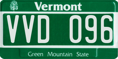 VT license plate VVD096