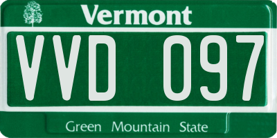 VT license plate VVD097