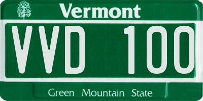 VT license plate VVD100