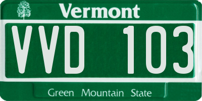 VT license plate VVD103