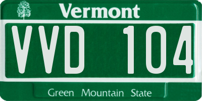 VT license plate VVD104