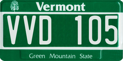 VT license plate VVD105