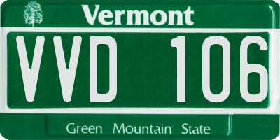 VT license plate VVD106