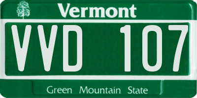 VT license plate VVD107