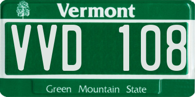 VT license plate VVD108
