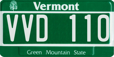 VT license plate VVD110