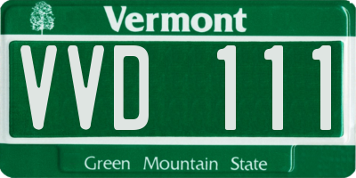 VT license plate VVD111