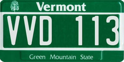 VT license plate VVD113