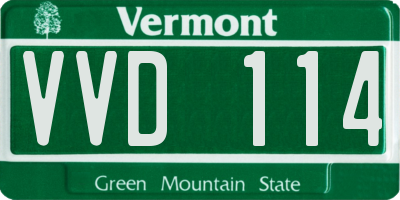 VT license plate VVD114