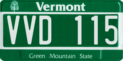 VT license plate VVD115