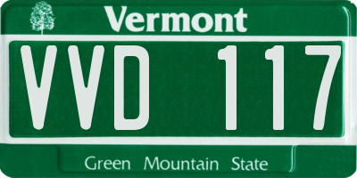 VT license plate VVD117