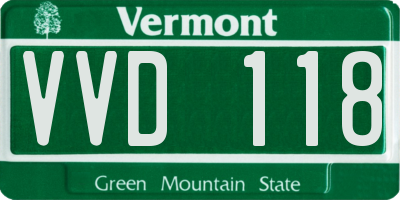 VT license plate VVD118