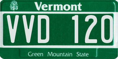 VT license plate VVD120