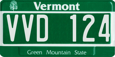 VT license plate VVD124