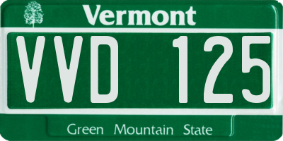 VT license plate VVD125