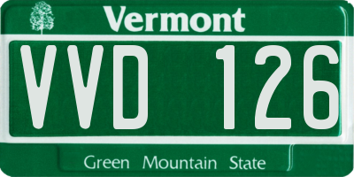 VT license plate VVD126