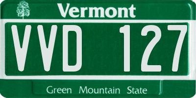 VT license plate VVD127