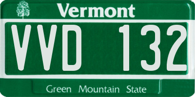 VT license plate VVD132