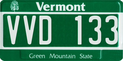VT license plate VVD133