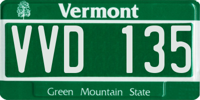 VT license plate VVD135