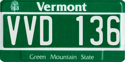 VT license plate VVD136