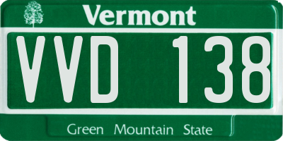 VT license plate VVD138